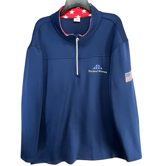 Folds Of Honor Pullover Womens 3XL Blue Stars Flag Patriotic Logo Athletic USA - Picture 1 of 13